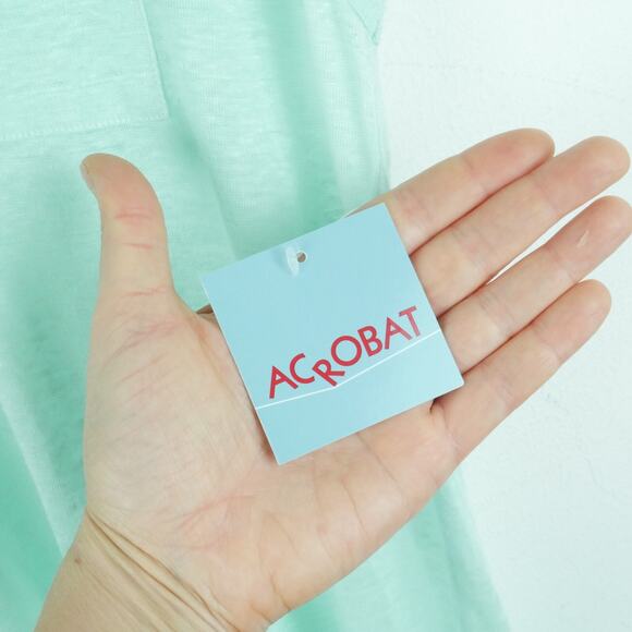 Acrobat Large Top 100% Linen Sleeveless Pocket Tee Tunic Minimal Beachy Sheer - Picture 5 of 9